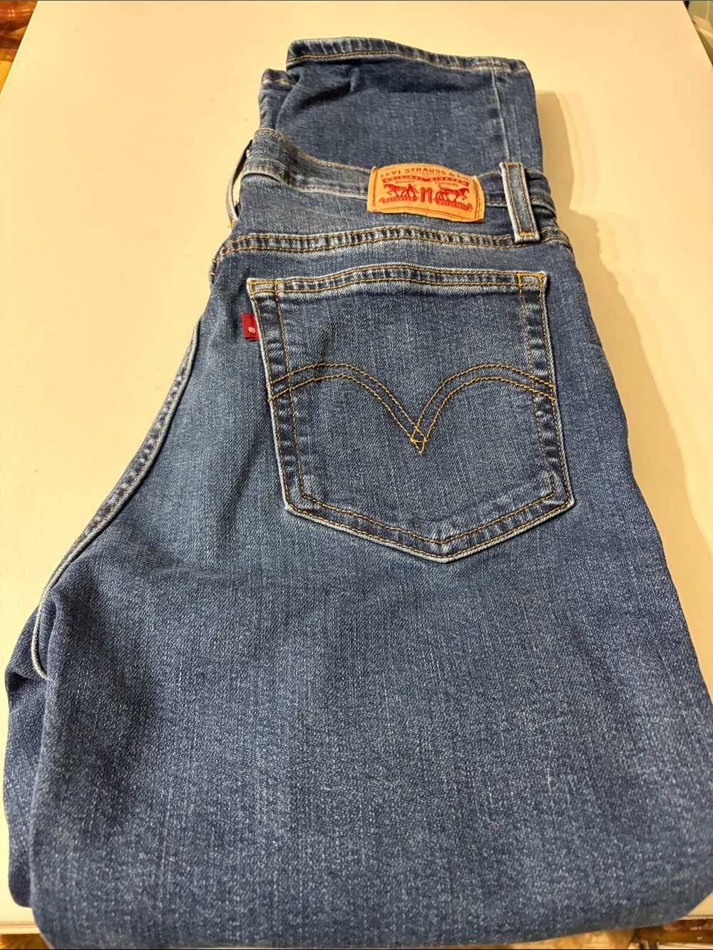 Levi's 501 Women's Straight Blue Denim Jeans with Signature Patch